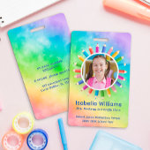 Rainbow Pencils Photo Student IDバッジ バッジ