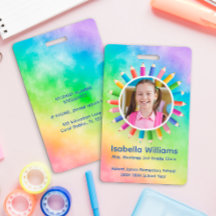 Rainbow Pencils Photo Student IDバッジ