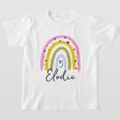 Rainbow Personalized Name Birthday Number Custom G Tシャツ (レイダウン)