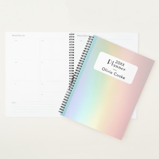 Rainbow Personalized Planner With Custom Name プランナー手帳 (ディスプレー)