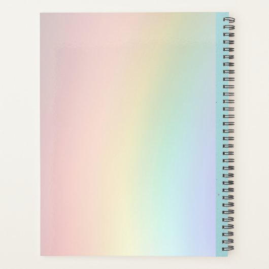 Rainbow Personalized Planner With Custom Name プランナー手帳 (裏面)