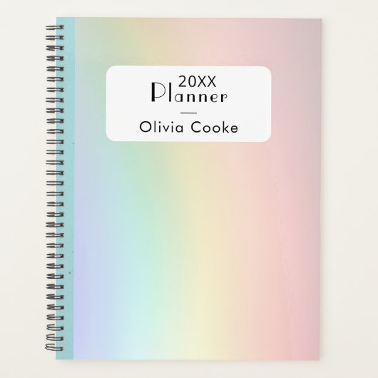 Rainbow Personalized Planner With Custom Name プランナー手帳 (正面)