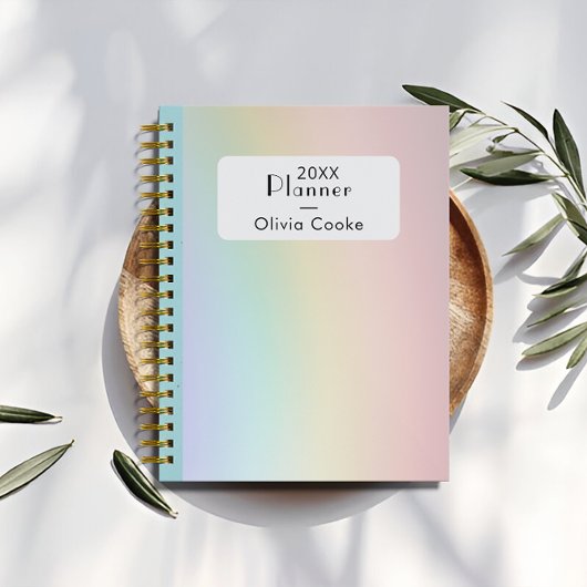 Rainbow Personalized Planner With Custom Name プランナー手帳