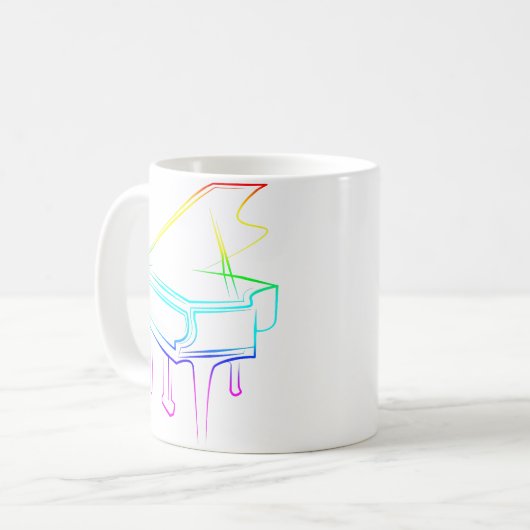 Rainbow Piano コーヒーマグカップ (正面左)