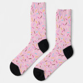 Rainbow Pink Donut Sprinkles Gift Socks ソックス (左)