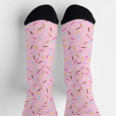 Rainbow Pink Donut Sprinkles Gift Socks ソックス (上部)