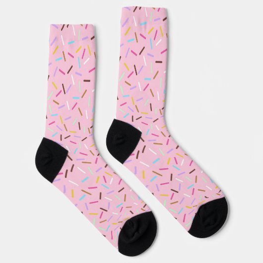 Rainbow Pink Donut Sprinkles Gift Socks ソックス (右)
