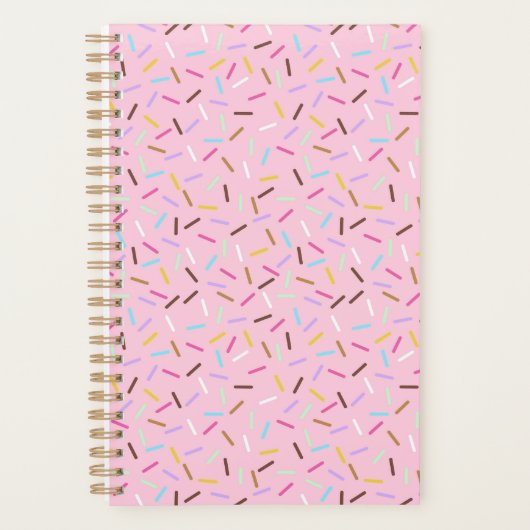 Rainbow Pink Donut Sprinkles Notebook Planner  プランナー手帳 (正面)