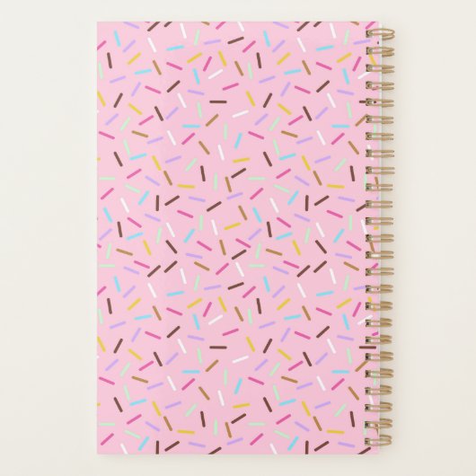 Rainbow Pink Donut Sprinkles Notebook Planner  プランナー手帳 (裏面)