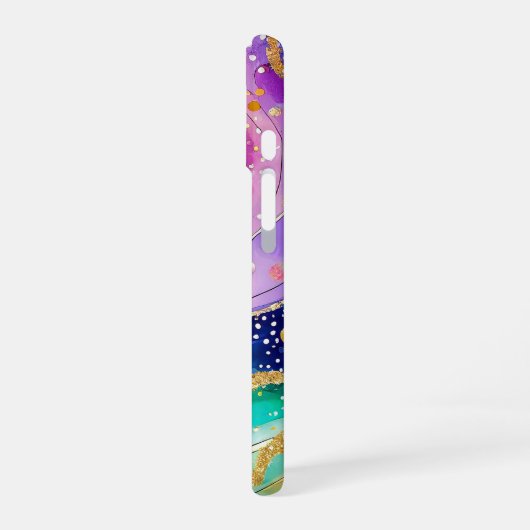  Rainbow Pink Personal Name iPhone 16ケース (左側面)