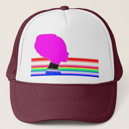 Rainbow Pink Profile – Pop Art Trucker Cap キャップ (正面)