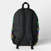 Rainbow Plaid Backpack With Black Detail プリントバックパック (裏面)