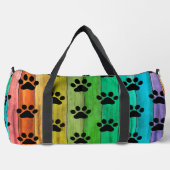 Rainbow Plank Paw Print Pet Weekender ダッフルバッグ (正面)