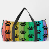 Rainbow Plank Paw Print Pet Weekender ダッフルバッグ (裏面)