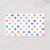 Rainbow Polka Dots Colorful Business Card 名刺 (裏面)