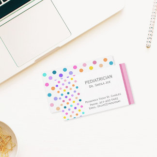 Rainbow Polka Dots Colorful Business Card 名刺