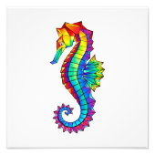 Rainbow Polygonal Seahorse フォトプリント (正面)