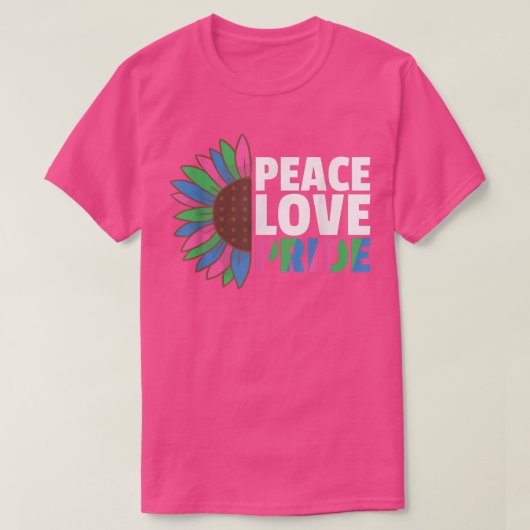 Rainbow Polyseual Flag Pride Lgbtq Sunflower  Tシャツ (デザイン正面)