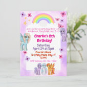 Rainbow Pony Birthday Party Invitation 招待状 (スタンド正面)