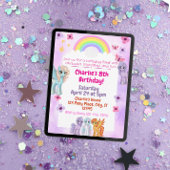 Rainbow Pony Birthday Party Invitation 招待状