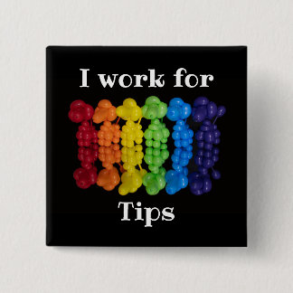 Rainbow Poodle Dog Tips Button 缶バッジ