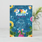 Rainbow Pool Party Birthday Invitation  招待状 (スタンド正面)