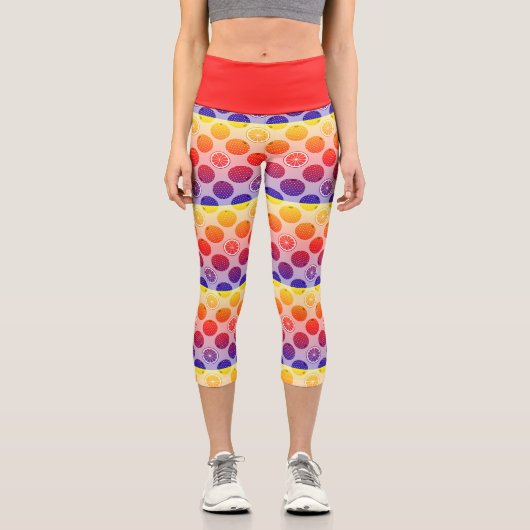 Rainbow PopArt Citrus カプリレギンス (正面)