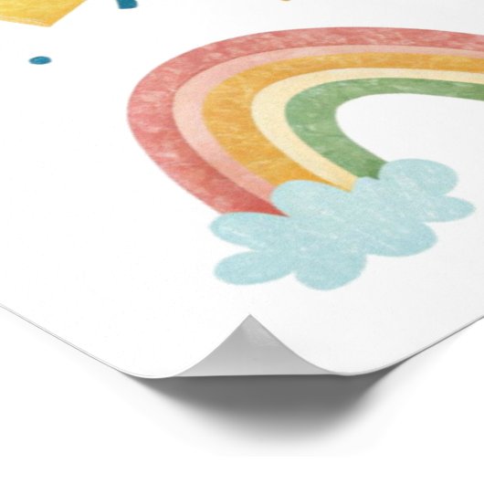 Rainbow Positive Affirmations Poster for Kids ポスター (角)