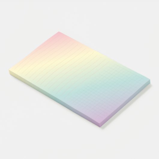 Rainbow Post-It®、10 x 6インチ ポストイット (アングル)