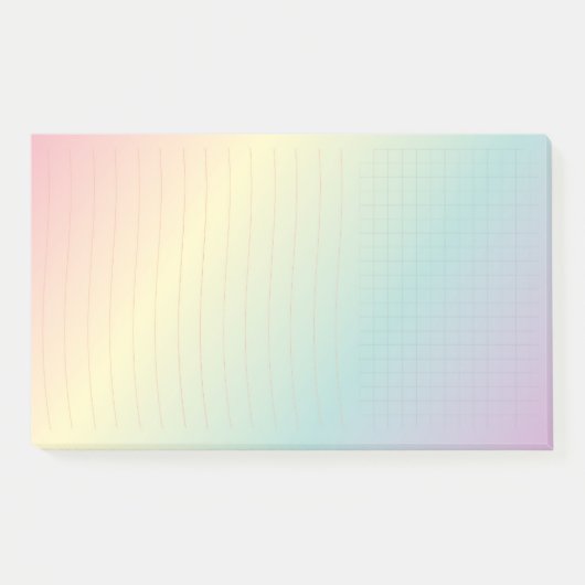 Rainbow Post-It®、10 x 6インチ ポストイット (正面)