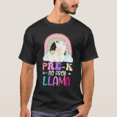 Rainbow Pre-K No Prob Llama 100th Day of School Tシャツ (正面)