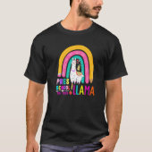 Rainbow Pres School No Prob Llama 100th Day of Sch Tシャツ (正面)