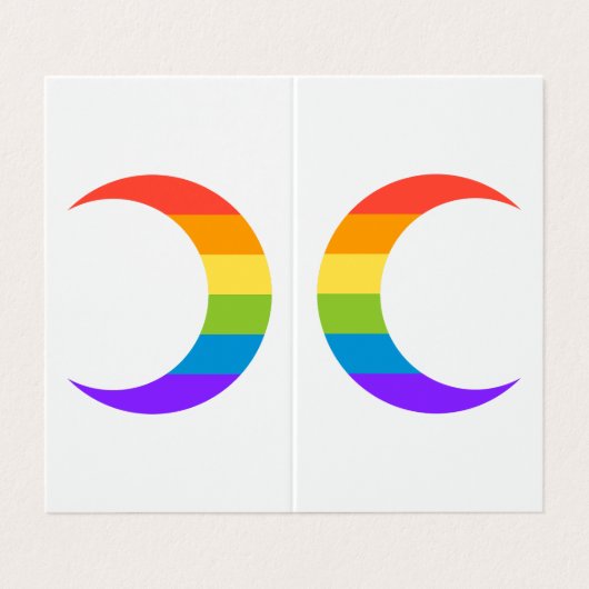 Rainbow Pride Crescent Moons Greeting Card 名刺 (外部フラット)