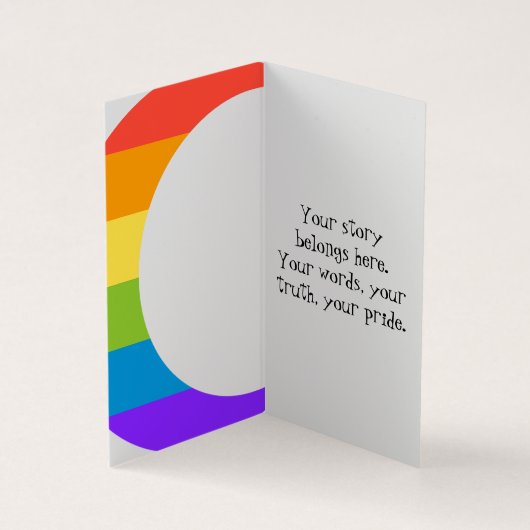 Rainbow Pride Crescent Moons Greeting Card 名刺 (内部)