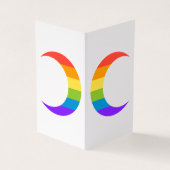 Rainbow Pride Crescent Moons Greeting Card 名刺 (外部)