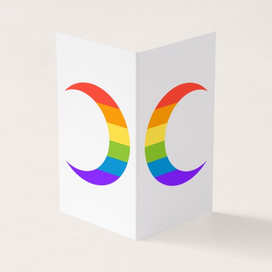 Rainbow Pride Crescent Moons Greeting Card 名刺 (外部)
