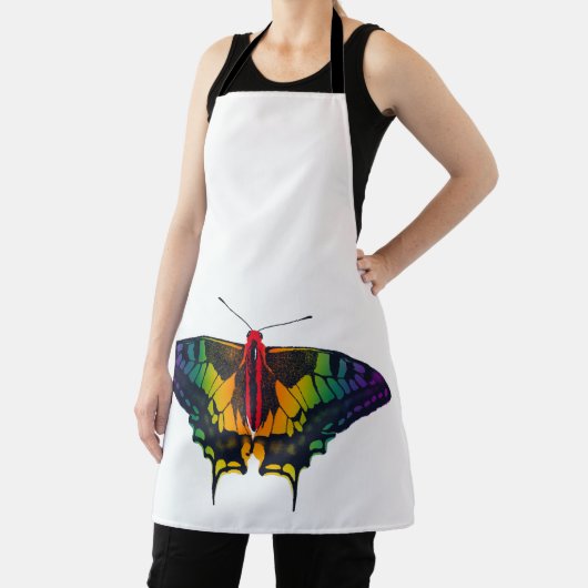 Rainbow Pride Flag Swallowtail Butterfly エプロン (インサイチュ)