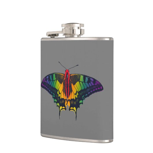 Rainbow Pride Flag Swallowtail Butterfly フラスク (左)