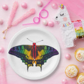 Rainbow Pride Flag Swallowtail Butterfly ペーパープレート (パーティー)