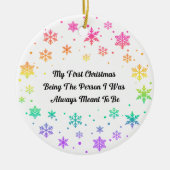 Rainbow Pride LGBTQ Holiday Christmas Ornament セラミックオーナメント (正面)