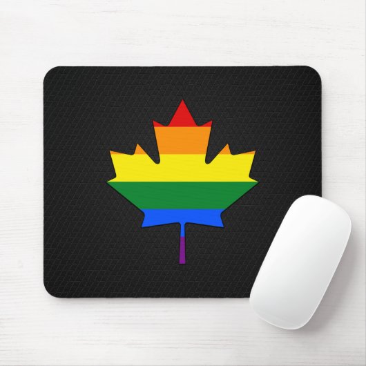 Rainbow pride maple leaf  マウスパッド (マウス)