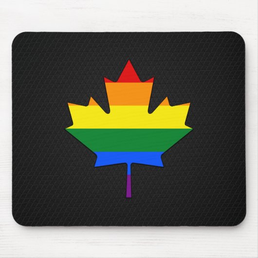 Rainbow pride maple leaf  マウスパッド (正面)