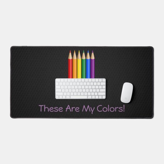Rainbow pride pencils  デスクマット (キーボード&マウス)