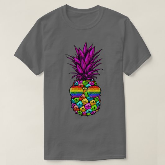 Rainbow Pride Pineapple LGB Lesbian Gay Bi Homosex Tシャツ (デザイン正面)