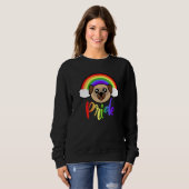Rainbow Pride Pug Cute LGBTQ Rainbow Pug   スウェットシャツ (正面フル)