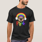 Rainbow Pride Pug Cute LGBTQ Rainbow Pug   Tシャツ (正面)