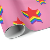 Rainbow pride stars Wrapping Paper ラッピングペーパー (ロールコーナー)