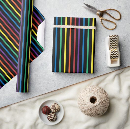 Rainbow Pride Stripe Wrapping Paper ラッピングペーパー (クラフト)