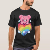 Rainbow Pride Teddy Bear LGBTQ+ Gay Lesbian Queer  Tシャツ (正面)