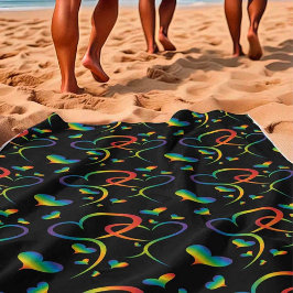 Rainbow Pride Valentine  ビーチタオル